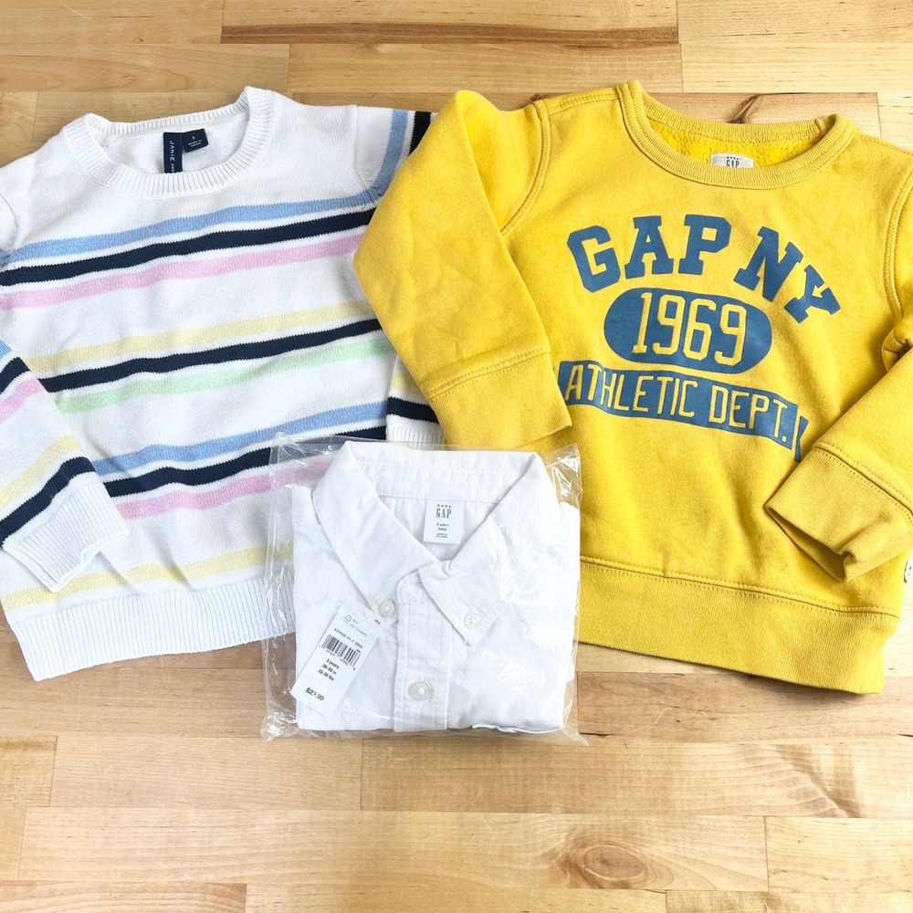 Janie and Jack Gap Sweater Sweatshirt Shirt Bundle Toddler Size 3 Multicolor